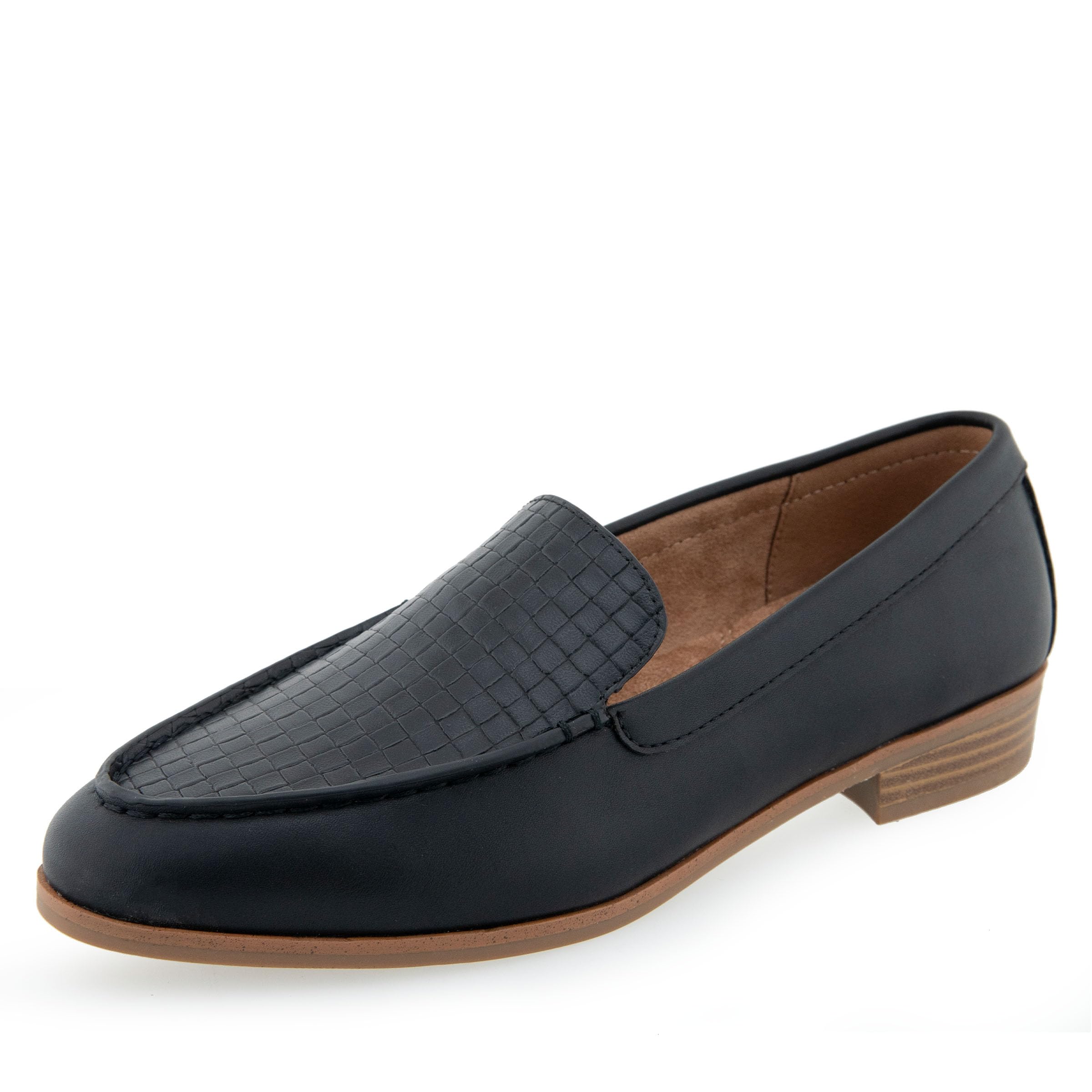 Aerosoles Women’s EDNA Loafer Flat, Black PU, 6.5 Wide