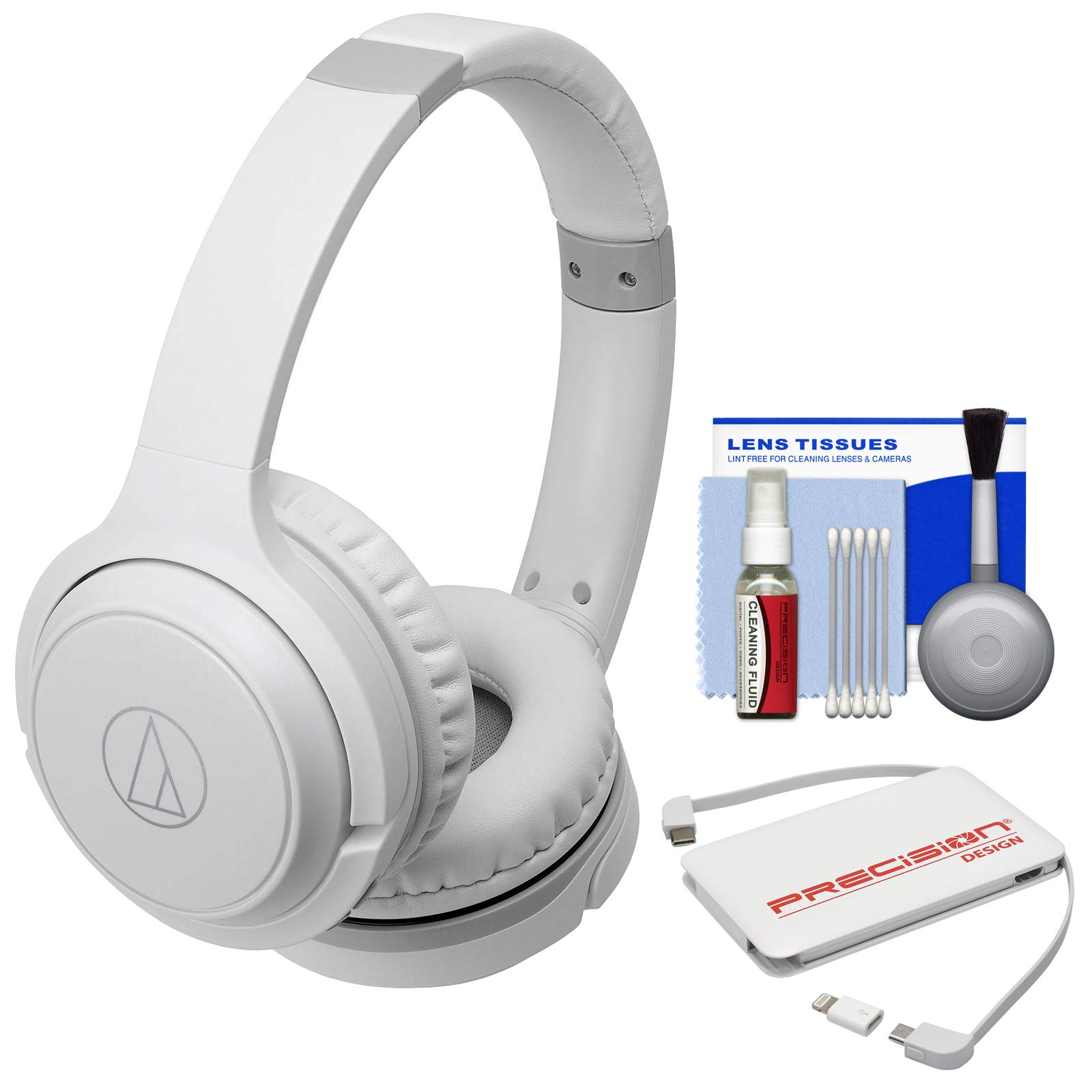 Audio Technica Ath S0bt Bluetooth Wireless On Ear Headphones White With Portable Charger Cleaning Kit Buy Online In Aruba At Aruba Desertcart Com Productid