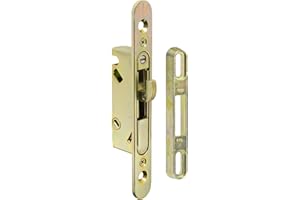 FPL DOOR LOCKS AND HARDWARE INC. FPL #3-45-S Sliding Glass Door Replacement Mortise Lock with Adapter Plate, 4-5/8” Screw Holes, 45 Degree Keyway- YZD Plating