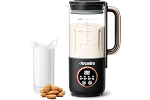 ARCMIRA Automatic Nut Milk Maker, 35 oz(1000ml) Homemade Almond, Soy, Oat, Plant-Based Milk and Non-Dairy Beverages, Almond Milk Maker with Delay Start/Keep Warm/Boil Water, Soy Milk Maker with Nut Milk Bag