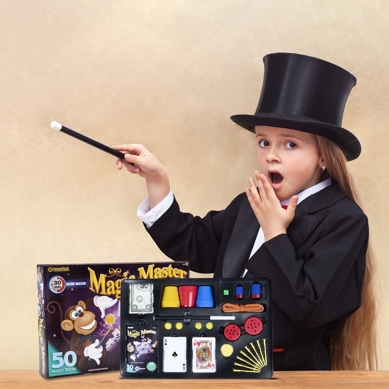 primebabe Magic Kit for Kids- Learn Over 50 Spectacular Magic Tricks with This Magic Set - Ideal for Beginners of All Ages Children's Day Gift: Toys & Games