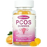 PCOS Gummies for Women Menstrual Cycle & Hormonal Balance, 60 Count Ovarian Support Gummies with Myo-Inositol, Folate and Vitamins, Orange Flavor PCOS Vitamins Gummies Helps Fertility and Ovulation