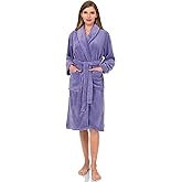 TowelSelections Womens Robe Plush Fleece Bathrobe Shawl Collar Spa Bath Robe for Women