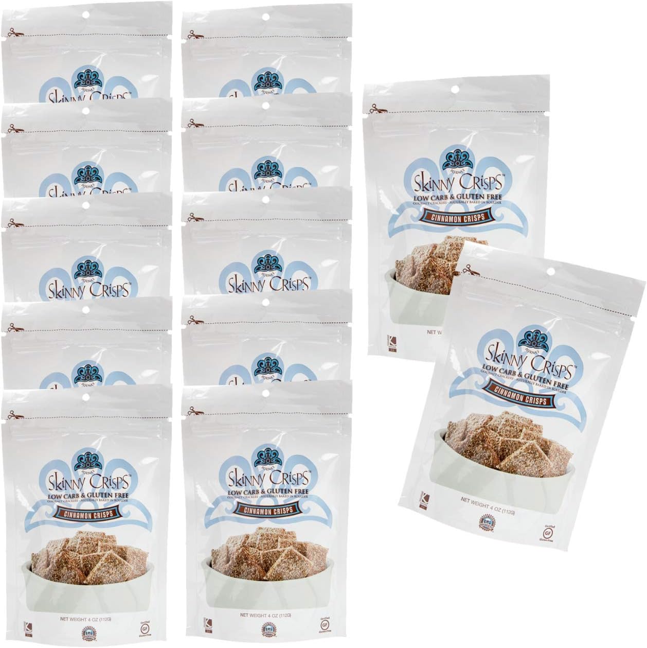 Skinny Crisps Cinnamon Gluten Free Crackers (Pack of 12)