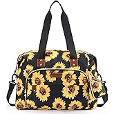 Tuwubi Diaper Bag Tote,Baby Diaper Bag with Pacifier Case Large Travel Diaper Tote Caddy for Mom and Dad Multifunction Large Baby Bag - Sunflower