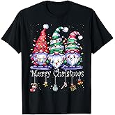 Cute Gnomes Merry Christmas Light Family Gnome Xmas Matching T-Shirt