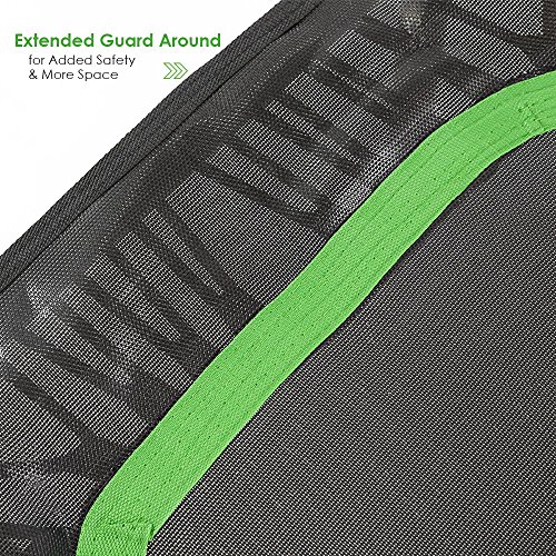 Xspec 44" Silent Fitness Mini Trampoline with Adjustable Handrail Bar, Green & Black - Indoor Rebounder for Adults - Best Cardio Jump Fitness Low Impact Workout Trainer, Covered Bungee Rope System - Thumbnail 7
