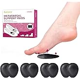 4-Pair Metatarsal Pads for Pain Relief - Bukihome Ball-of-Foot Cushions for Forefoot Support Fatigue Relief, 1/3" Thick Soft Ball-of-Foot Pads for Metatarsalgia Morton’s Neuroma, Men Women (S)