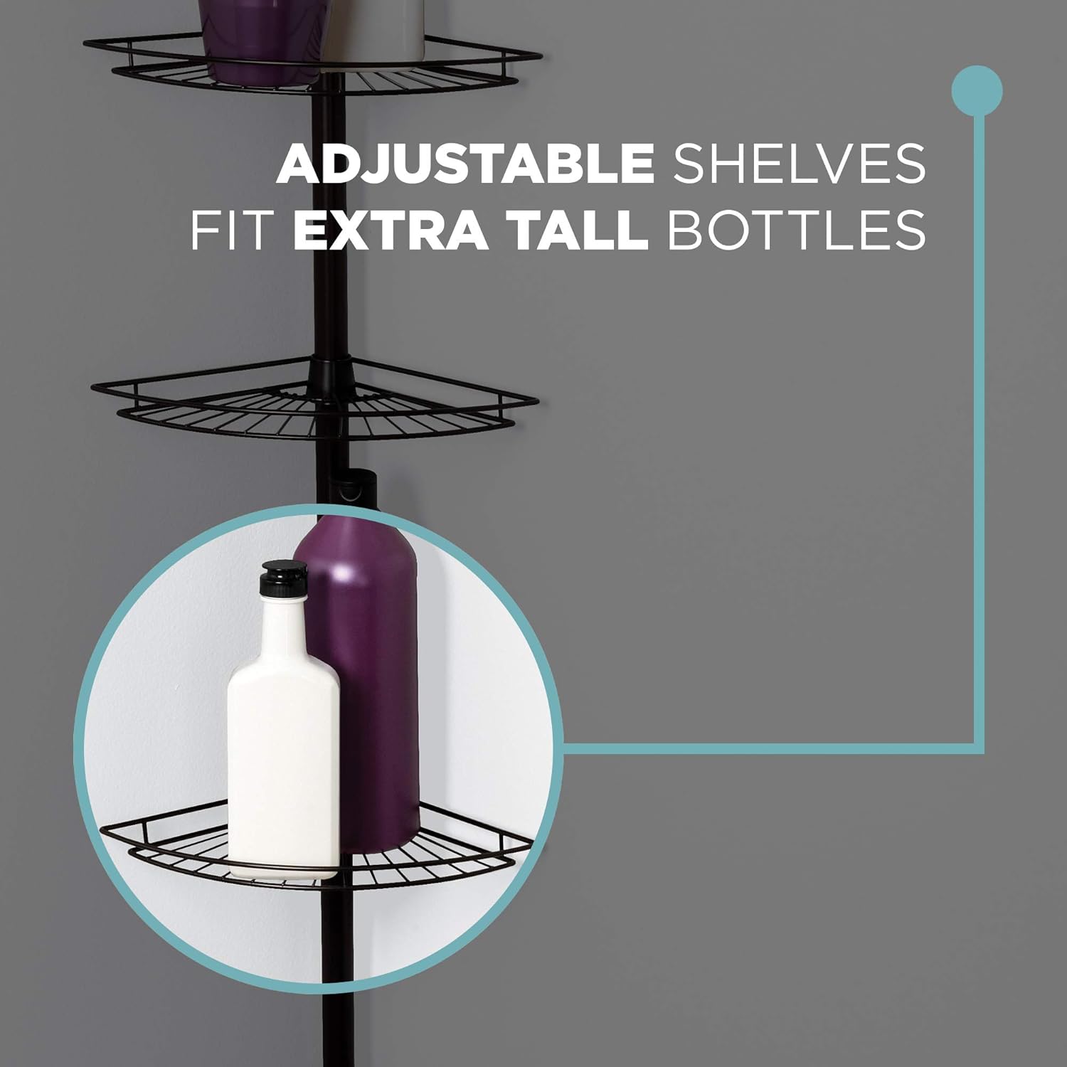 Zenna Home Shower Tension Pole Caddy, Oil Rubbed Bronze: Home & Kitchen