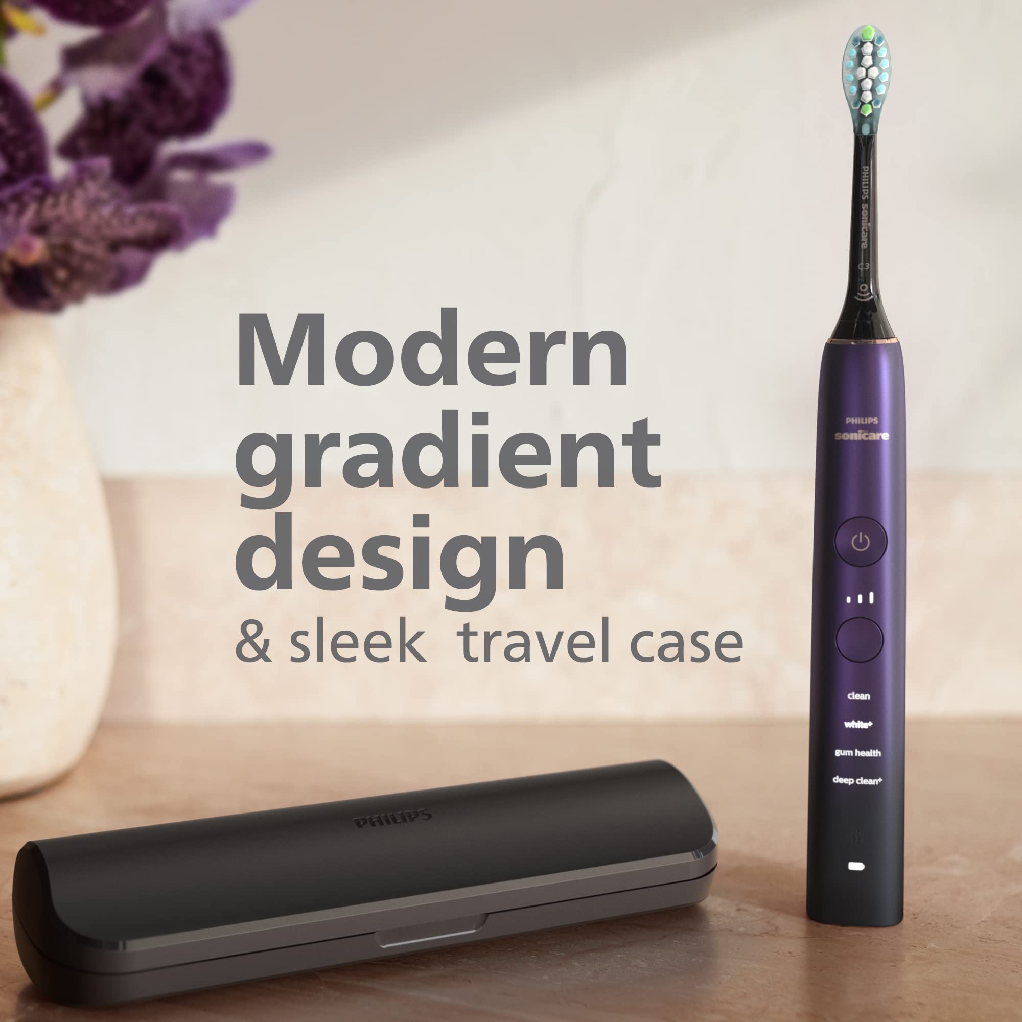 PHILIPS Sonicare 9000 Special Edition Rechargeable Toothbrush, Black/Purple, HX9911/91