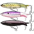TRUSCEND PoPobait with BKK Hooks, Top Water Plopper Fishing Lures for Bass Walleye Pike Catfish Musky Perch, Floating Lure for Freshwater or Saltwater, Amazing Teasers Fishing Gifts for Family Fishing