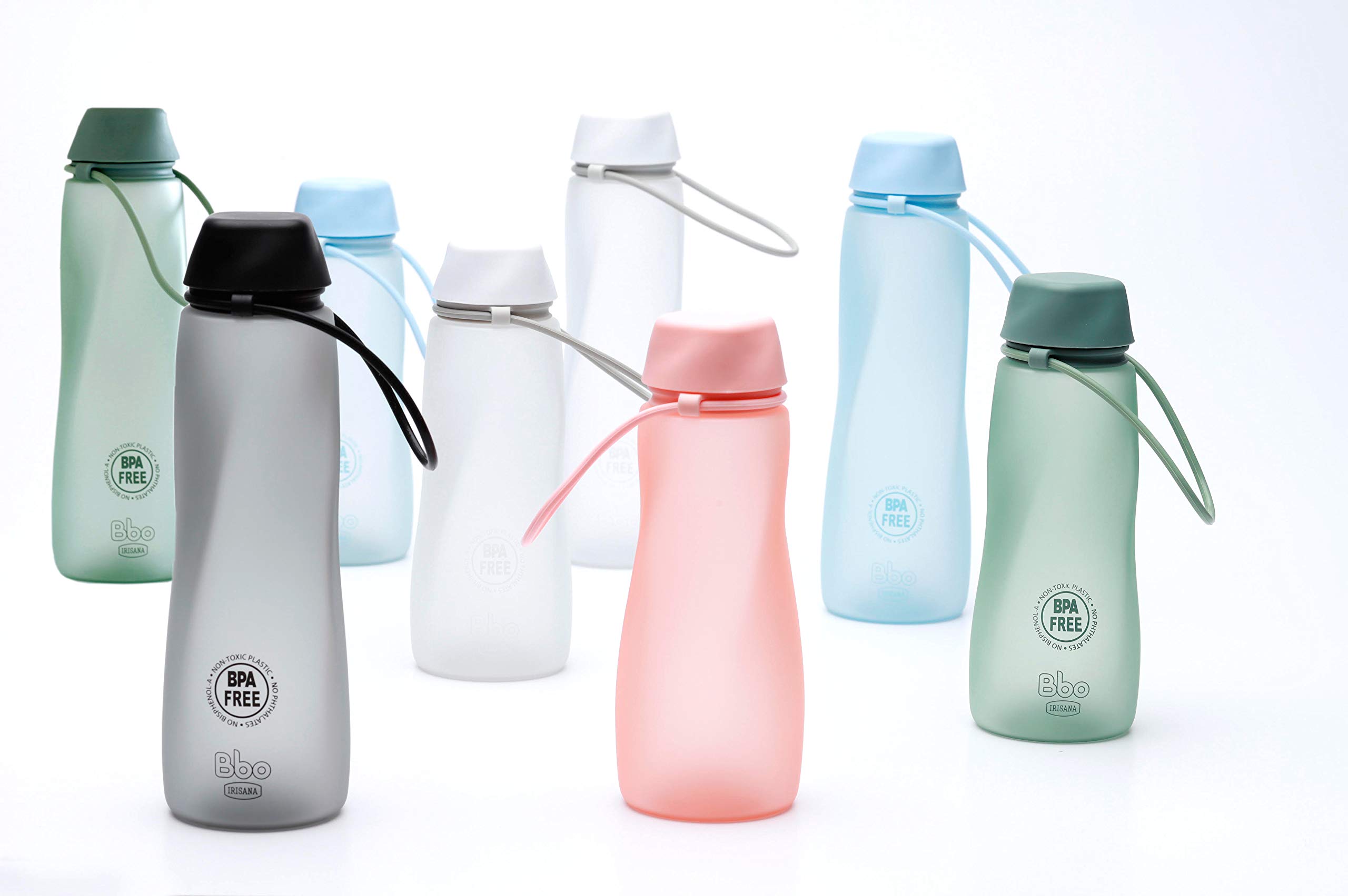Irisana – Water Bottle – 550 ml – Blue – 8 x 8 x 21 cm – Ideal Gym Sports Carafe – BPA-Free Plastic Canister for Cycling – Bbo Collection