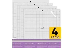 Crabcut Cutting Mats for Silhouette Cameo 5/4/3/2/1 12x12 Inch 4 Mats Standard Stickness Dot Design Durable Long Lasting Replacement Sticky Cut Mat for HTV Vinyl Cardstock Projects