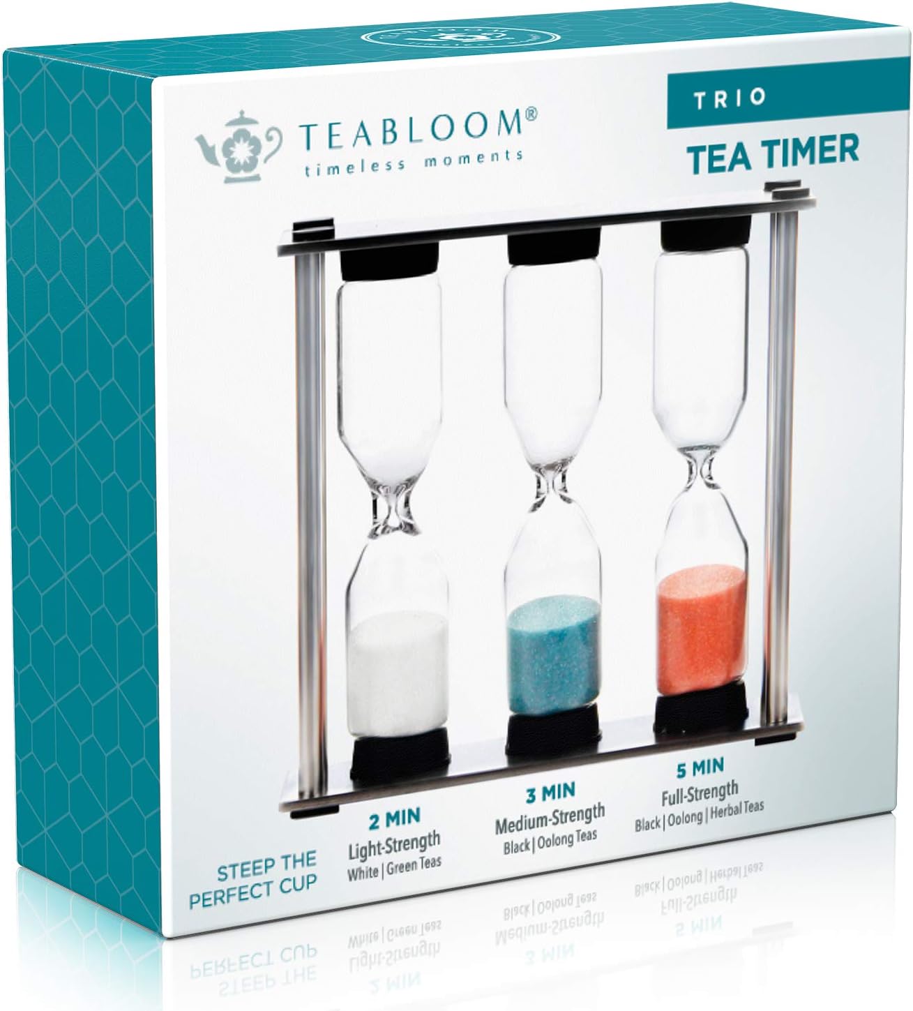 Teabloom Trio Tea Timer in Brushed Stainless Steel: Home & Kitchen