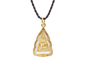 Artschatz Phra Phuttha Chinnarat Buddha Bhumisparsha mudra Earth-Touching Golden Thai Amulet Pendant
