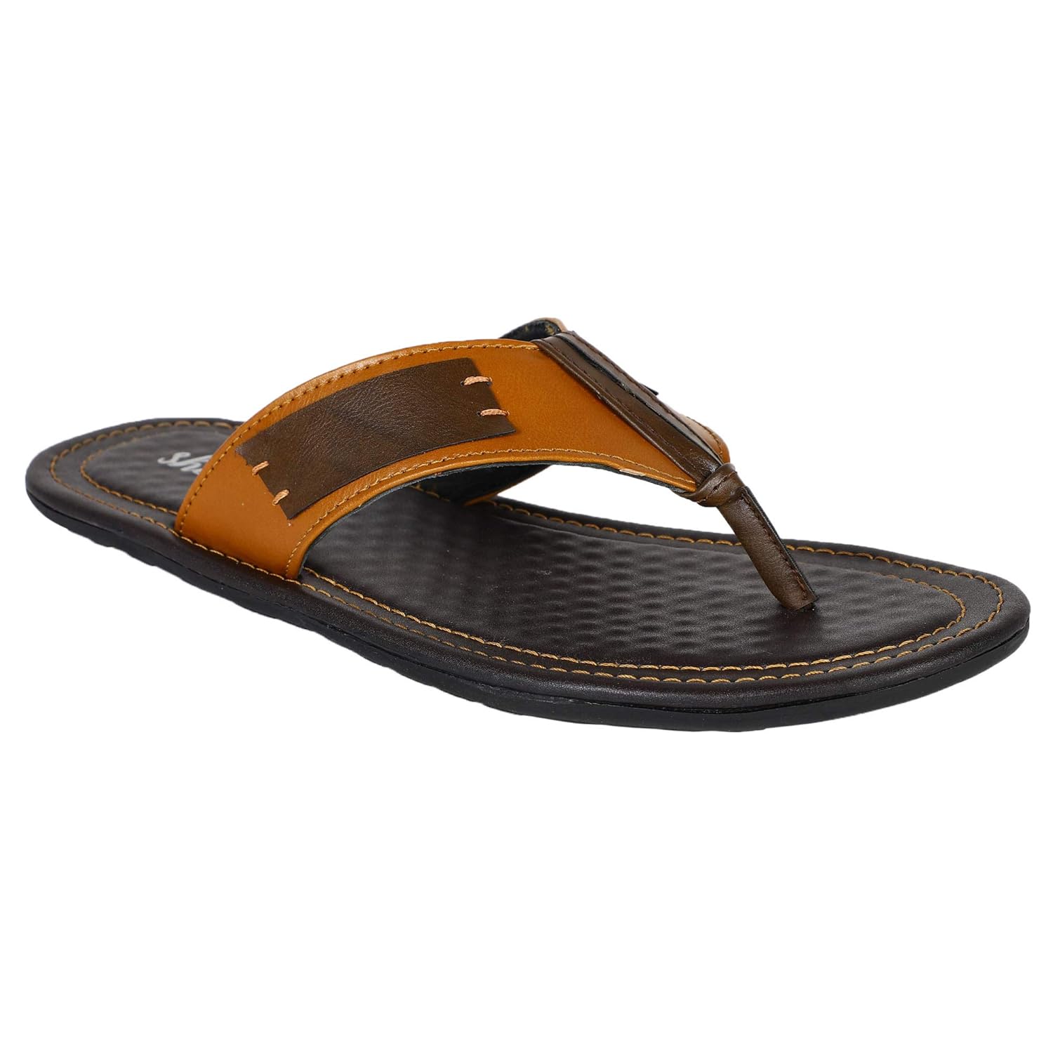 shences tan leather slippers