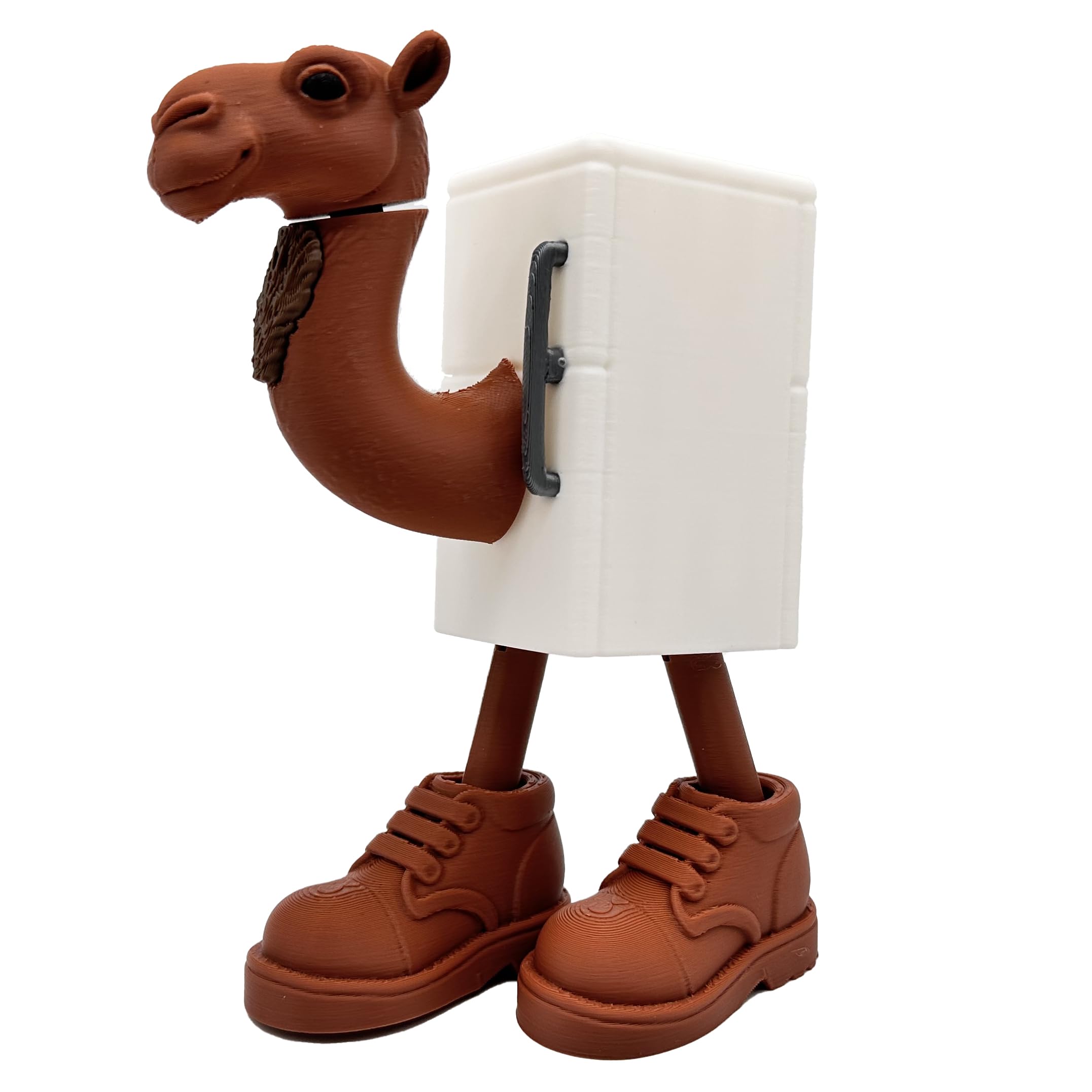 Frigo Camelo - Brianrot Italian Memes - Articulated Figure XL 15 cm - White Fridge with Camel Head - Meme Italianos Brain Rot - Collectible Doll Tung Tung Sahur, Cappuccino Assasino