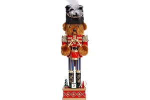 Joliyoou 14 Inch Christmas Nutcracker Figures, Wooden Nutcracker Bear Drummer Ornaments, Large Xmas Nutcracker Tabletop Centerpieces Festival Shelves Decorations