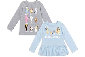 Bluey Winton Snickers Honey Muffin Bandit Dad Chilli Mom Missy Chloe Coco Bingo Girls 2 Pack T-Shirts Toddler to Little Kid
