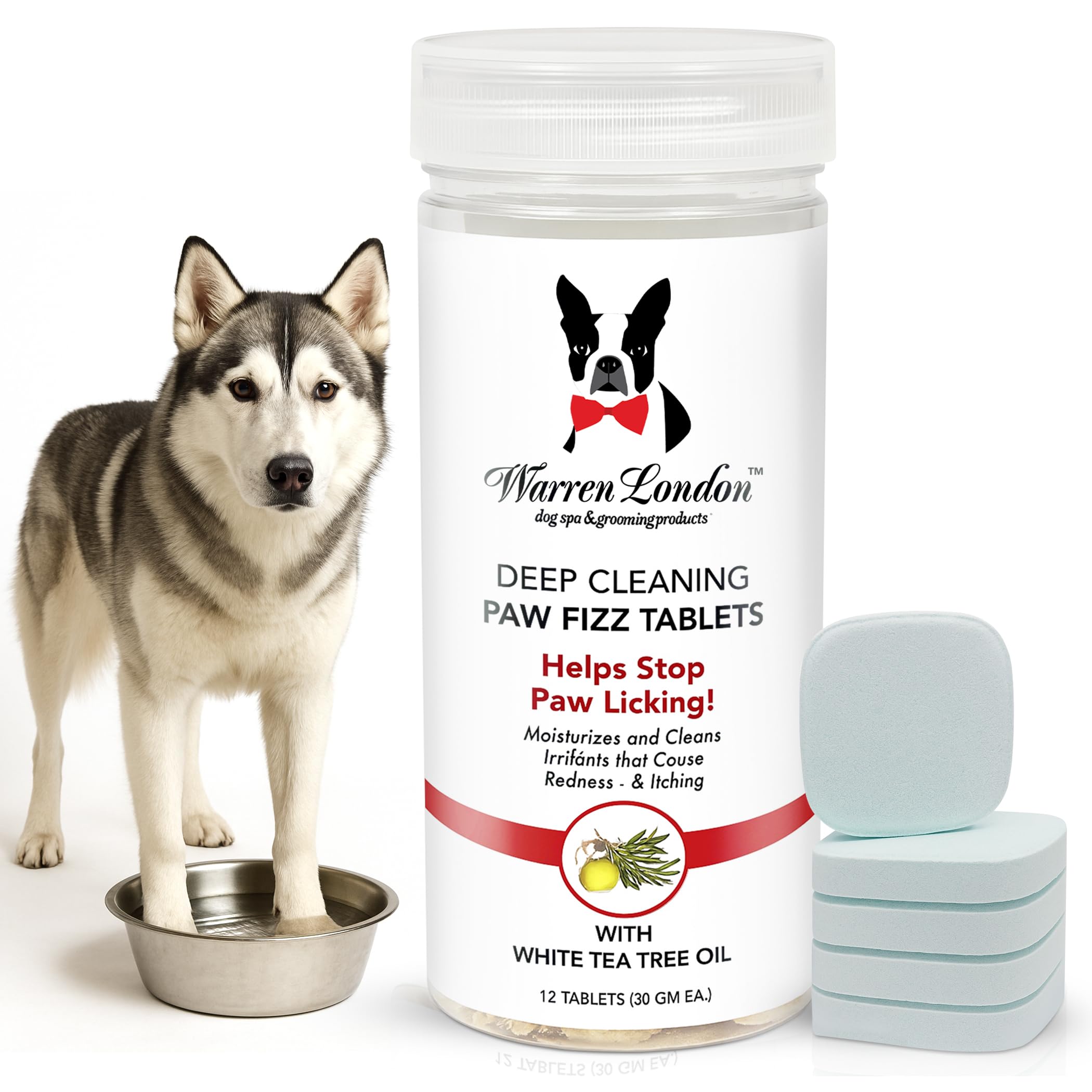 Warren London Deep Cleaning Paw Fizz Tablets, 12 count (Pack of 1)