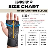 Bear Grip Open Workout Gloves Black Small for Calisthenics Powerlifting view 3