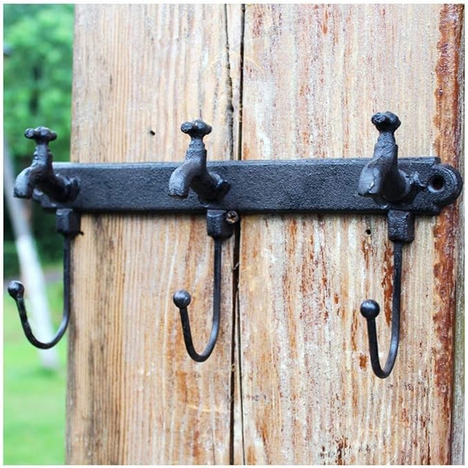 HUNYUAN-LF Russ Hierro Forjado Perchero de Pared Decorativos Ganchos
