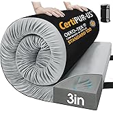 CYMULA Memory Foam Camping Mattress Pad,3inch Sleeping Pad for Camping,Non-Slip Bottom Floor Cot Car Mattress Bed with Retaining Portable Roll up Mattress Pad Mat for Travel Truck Guest Bed Tent