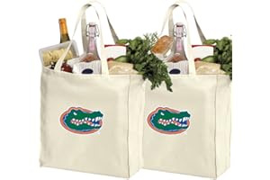 BROAD BAY University of Florida Shopping Bags or Florida Gators Grocery Bag 2Pc SET NATURAL COTTON