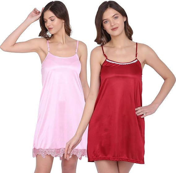 Buy INKKR Women's Baby Doll Night Dress (Pack of 2) at Amazon.in