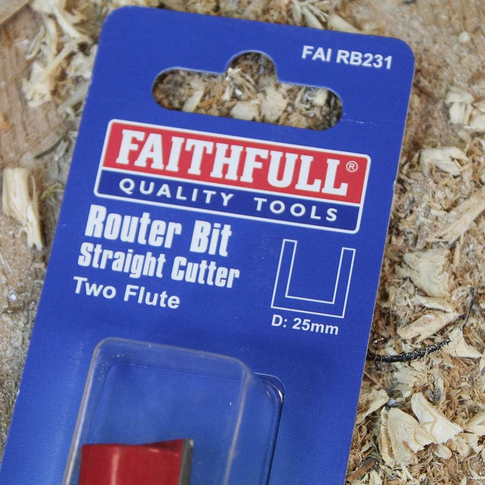 Faithfull FAIRB231 Router Bit TC Two Flute 1/4in 25mm,Red / Silver, 4.0 cm*10.2 cm*4.0 cm - Image 4