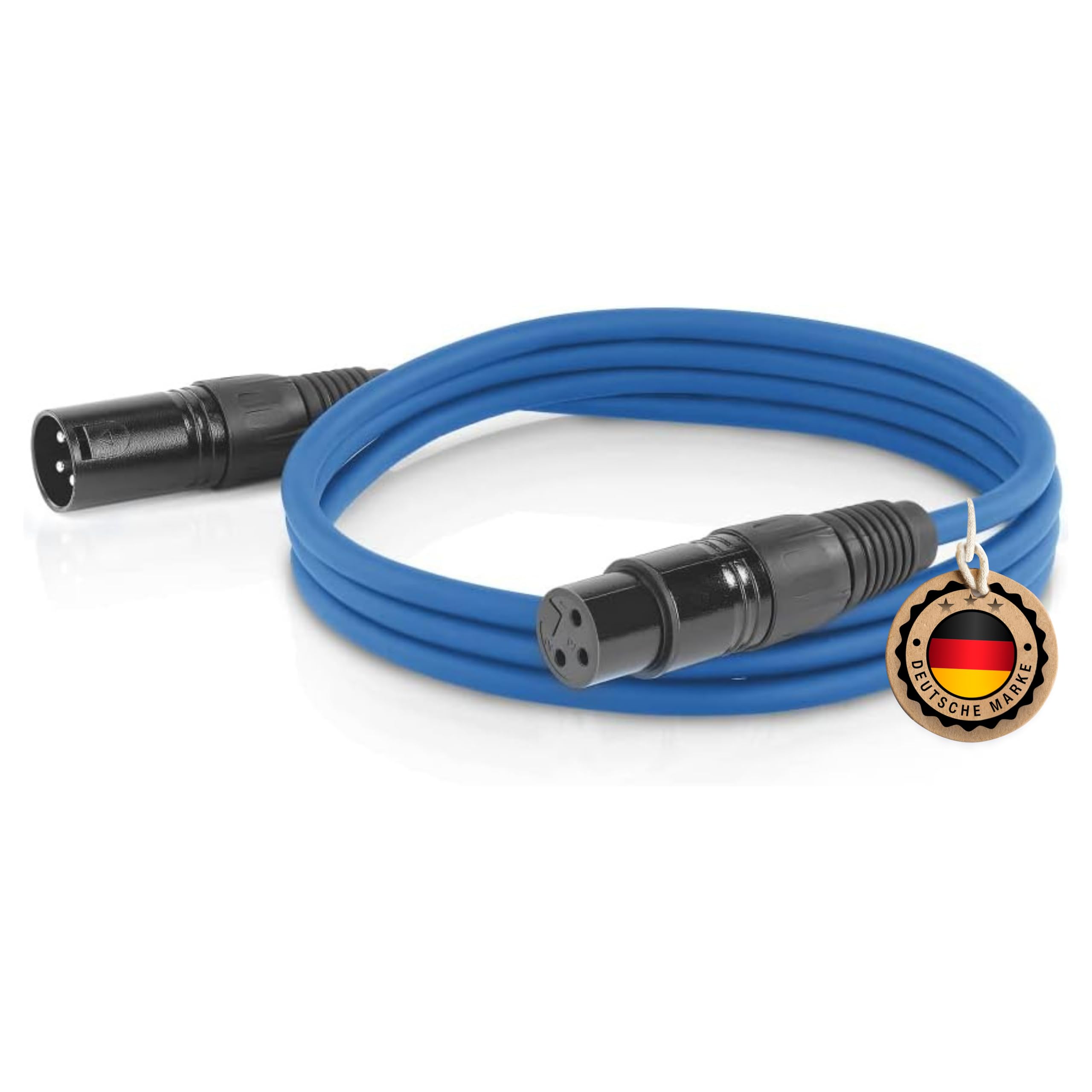 ETEC XLR Cable - Microphone Cable with XLR Connectors 10 m Blue