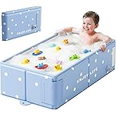 Wanchouse Collapsible Baby Bathtub for Newborn to Toddler, Foldable Toddler Bathtub with Drain Plug, Non-Slip Portable Infant