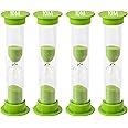 TeacherFav Sand Timer for Kids - 10 Minute Set of 4 Hour Glass - Green Color- Acrylic Covered for Classroom, Home & Kids Room