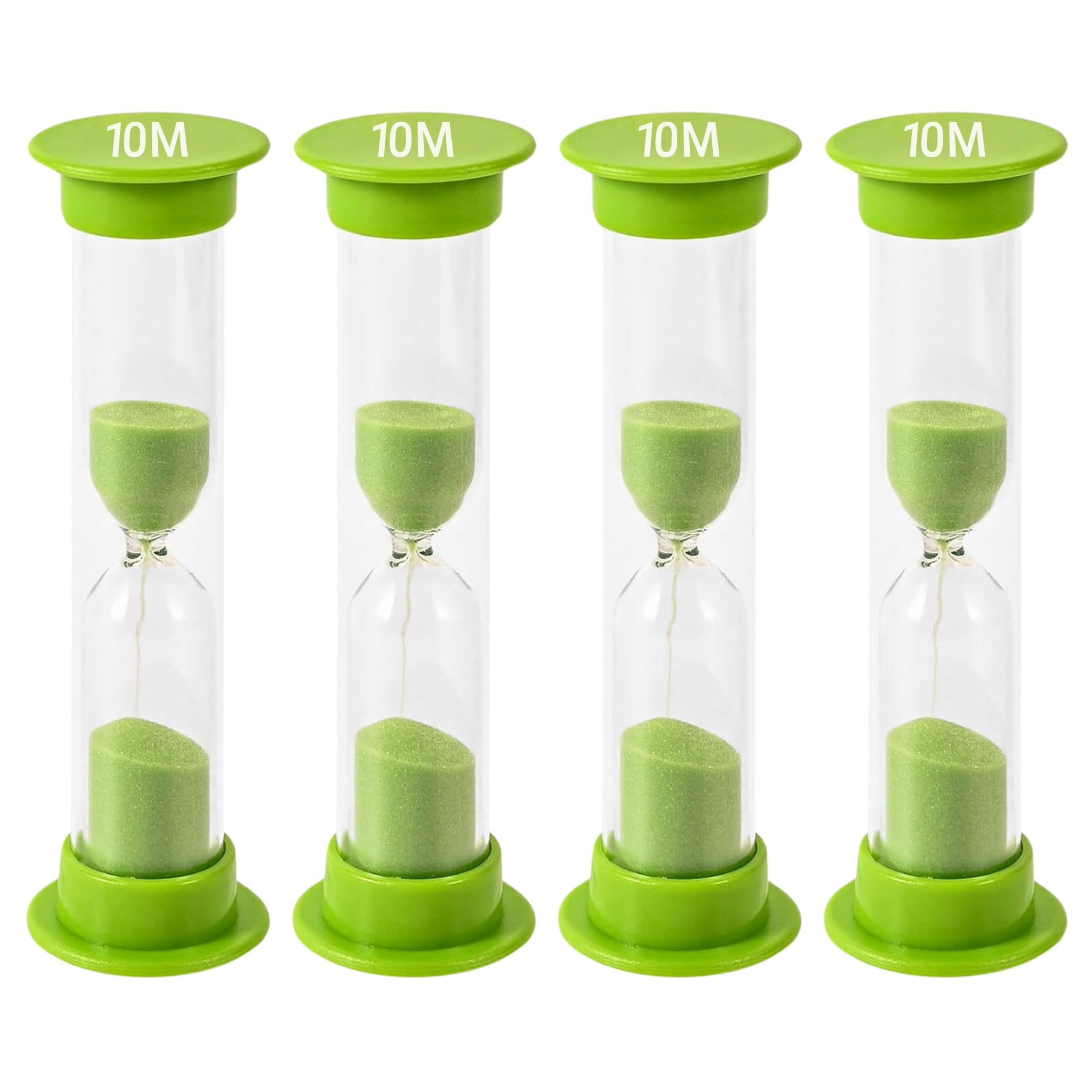Photo 1 of TeacherFav Sand Timer for Kids - 10 Minute Set of 4 Hour Glass - Green Color- Acrylic Covered for Classroom, Home & Kids Room