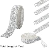 Zayejod 4 Rolls Silver Resin Rhinestone Ribbon 20mm Self Adhesive Diamond Belt view 2