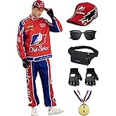 PTXZEQ Race Car Driver Costume Jumpsuit Racing Suit Outfit Jacket Halloween Adult Men Women