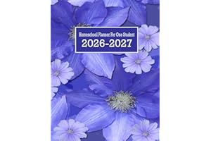 Homeschool Planner 2026-2027 For One Student: Weekly and monthly lesson organizer , July 2026-June 2027 , Academic year