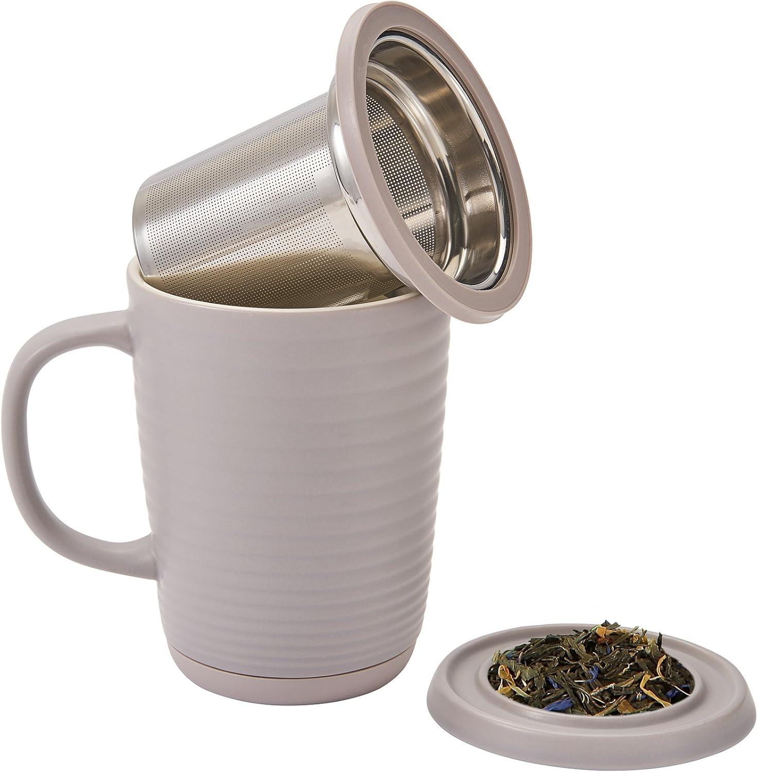 Casaware 16Ounce Tilt & Drip Ripple Tea Infuser Mugs (Grey) Amazon.ca