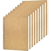DSTELIN Blank Spiral Notebook, 9-Pack, Soft Cover, Sketch book, 100 Pages / 50 Sheets, 7.5 inch x 5.1 inch (Brown)