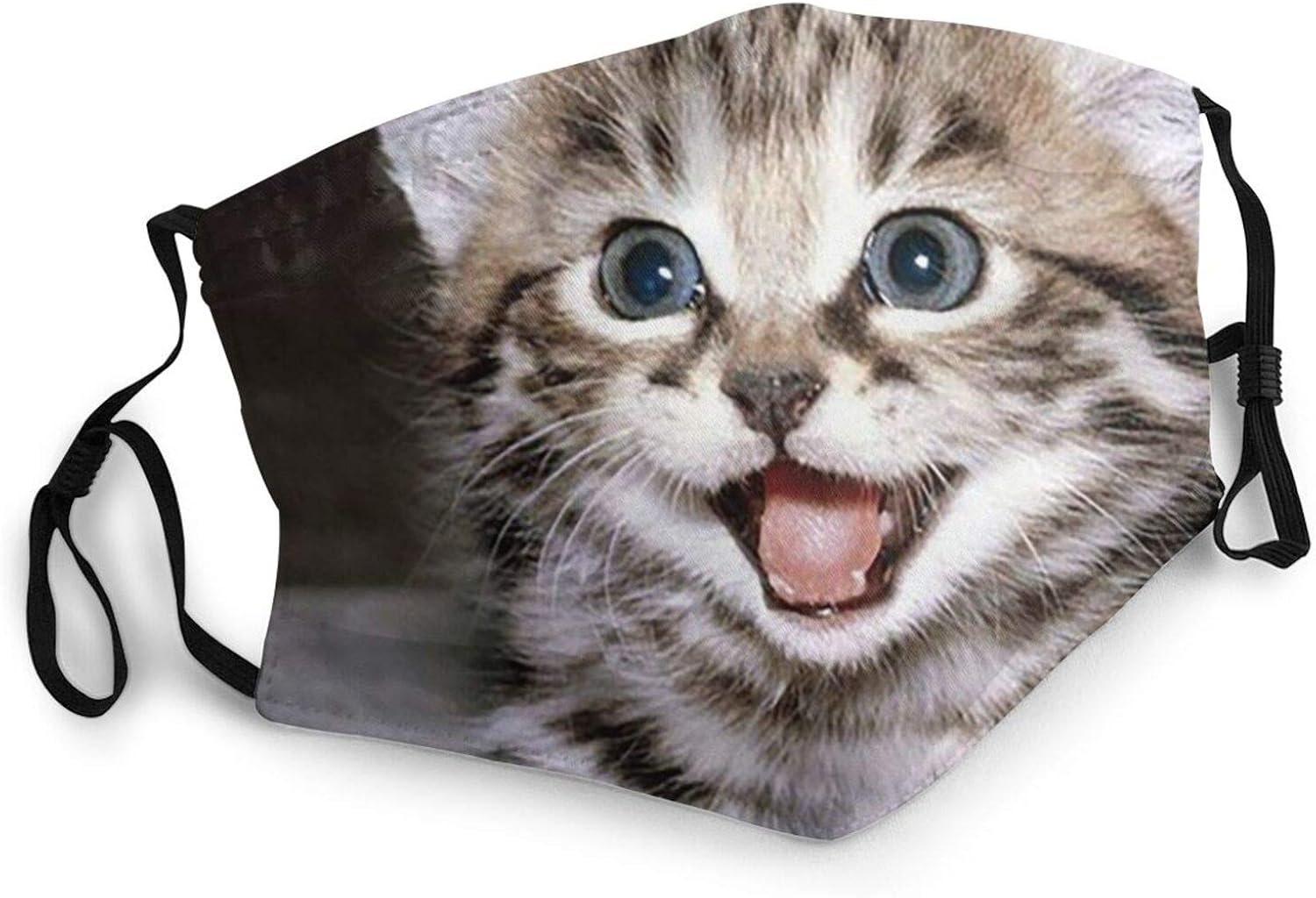 Kitty Cat Protection Cloth Face Mask Unisex Dust Cover Adjustable Black