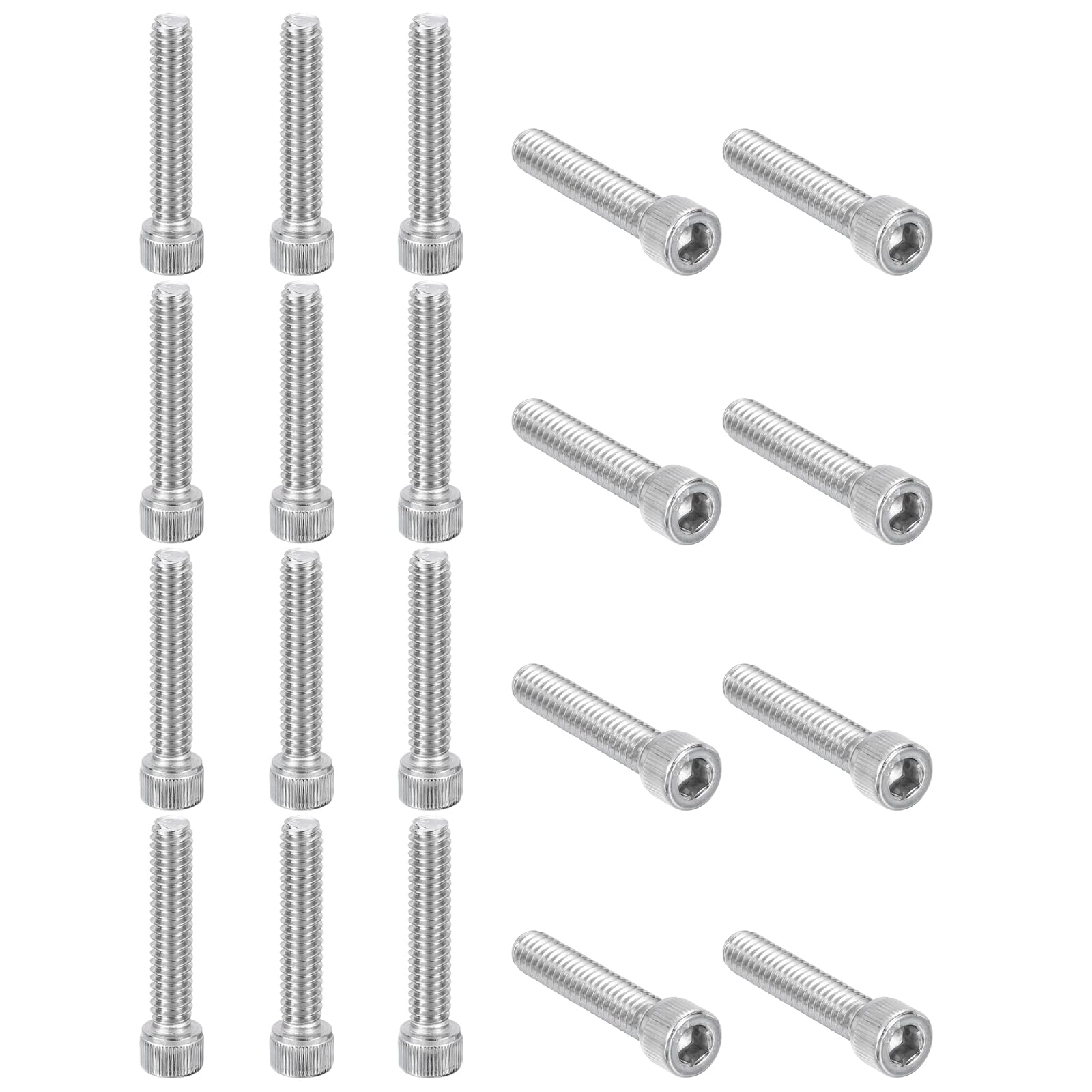 PATIKIL 1/4-20 x 1-1/4" Hex Socket Cap Head Screw Bolt, 20Pcs 304 Stainless Steel 18-8, Machine Full Thread for Construction, Manufacturing, Engineering, Assembling, Furniture