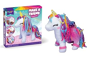Craft-tastic - Make a Friend Unicorn - Mini Sewing Kit, Arts and Crafts, Kids Crafts, Craft Kit Makes 1 Easy-to-Sew Stuffie with Accessories, Bonus Travel Tote Included Ages 6+
