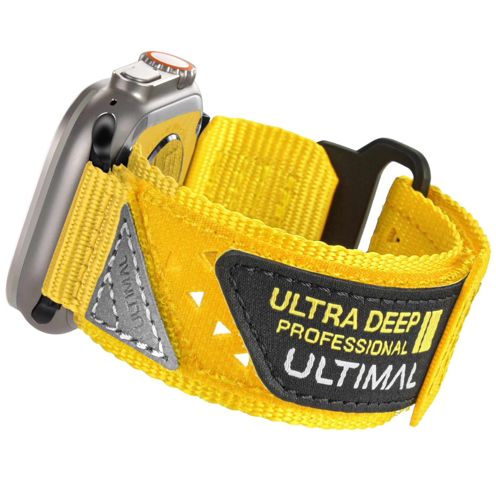 ULTIMAL Compatible with Apple Watch Straps 49mm 46mm 45mm 44mm, Soft Nylon Hollow Out Breathable Band for iWatch Ultra 3/2/1 Series 11 10 9 8 7 6 5 4 SE SE2 SE3 (L, Yellow) — image 1