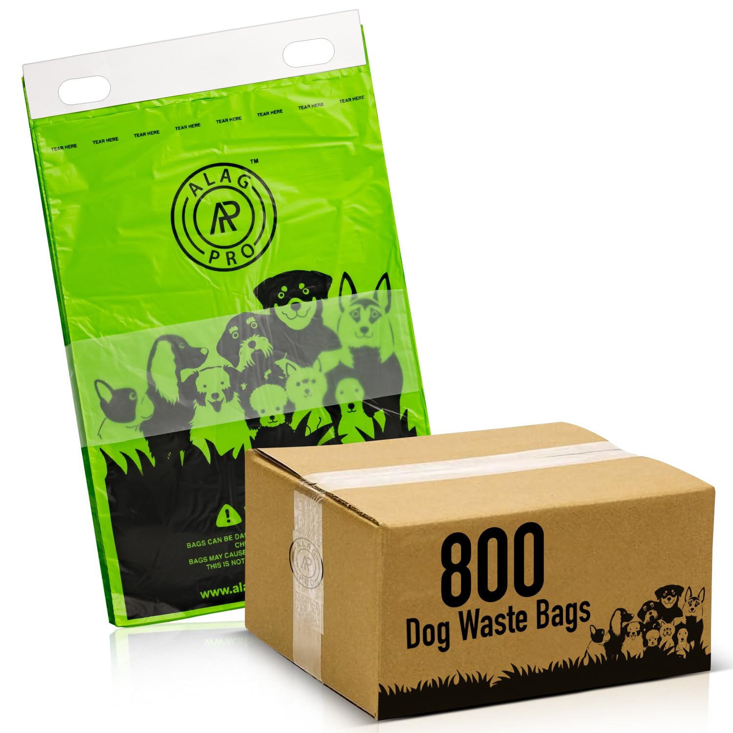 Photo 1 of ALAGPRO® 800 Pull-Strap Dog Waste Station Refill Header Bags - Fit Any Pet Waste Header Stations - 45% Thicker than Competitor Bags - 8 Headers of 100 Bags for Backyard, Parks & HOA's