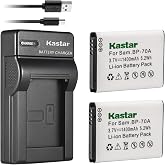 Kastar Battery (X2) &amp; Slim USB Charger for Samsung BP-70A, BP70A, EA-BP70A and ES65 ES67 ES70 ES71 ES73 ES74 PL80 PL81 PL100 PL101 SL50 SL600 SL605 SL630 ST60 ST61 ST70 ST71 TL105 TL110 TL205