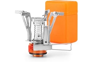 KUBQLIG Portable Camping Stove Backpacking Stove, Specialized Camping Stove with Piezo Ignition Stable Support Wind-Resistance, Camp Stove for Camping Hiking&Outdoor Adventure Cooking
