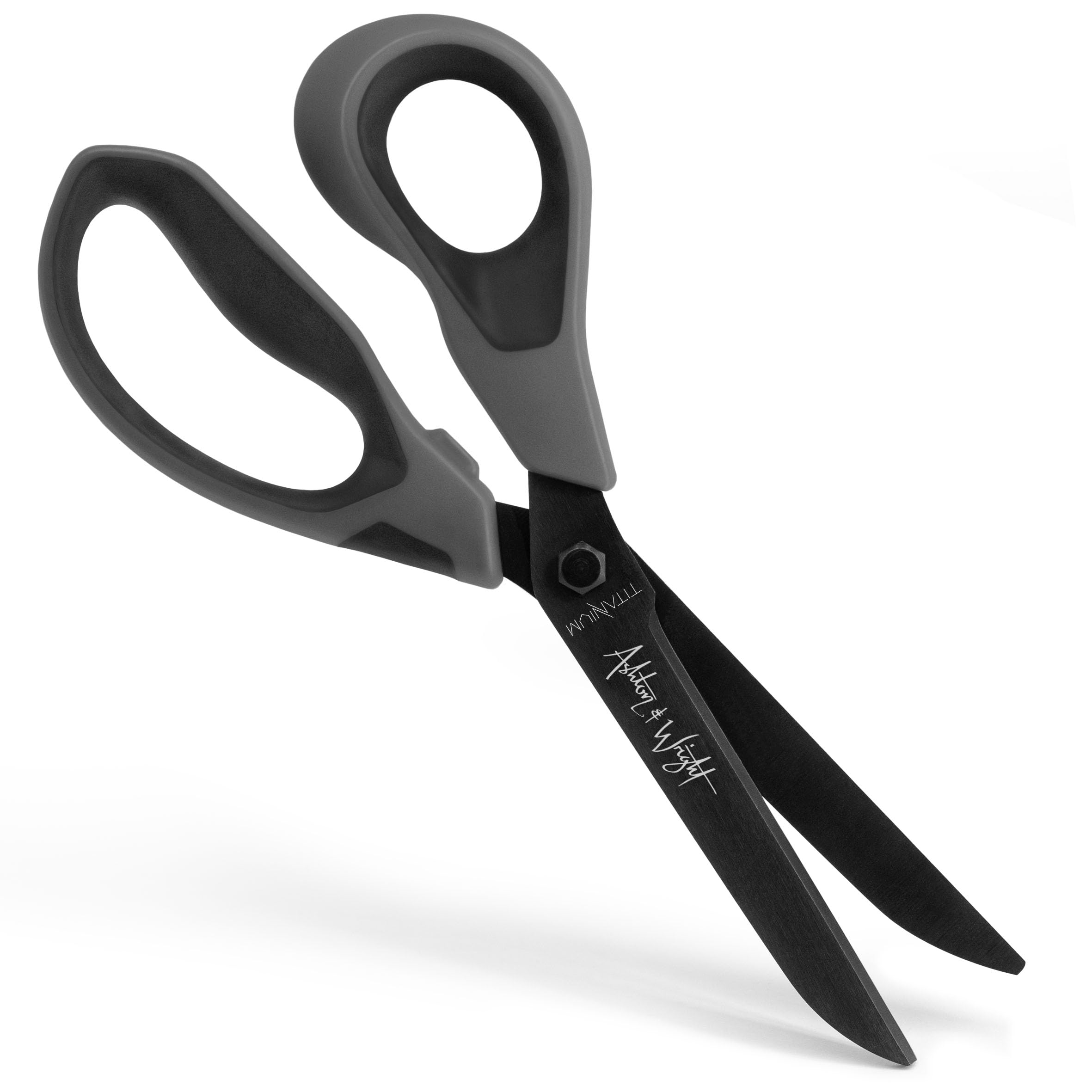 Ashton and Wright - Titanium HD - Heavy Duty Scissors for Office, Home, Kitchen, and Craft - 210mm / 8” - Titanium Coated Blades (Grey, Left Handed)