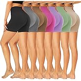GROTEEN 7 Pack High Waisted 5''/8'' Biker Shorts for Women - Buttery Soft Black Workout Yoga Running Spandex Yoga Shorts