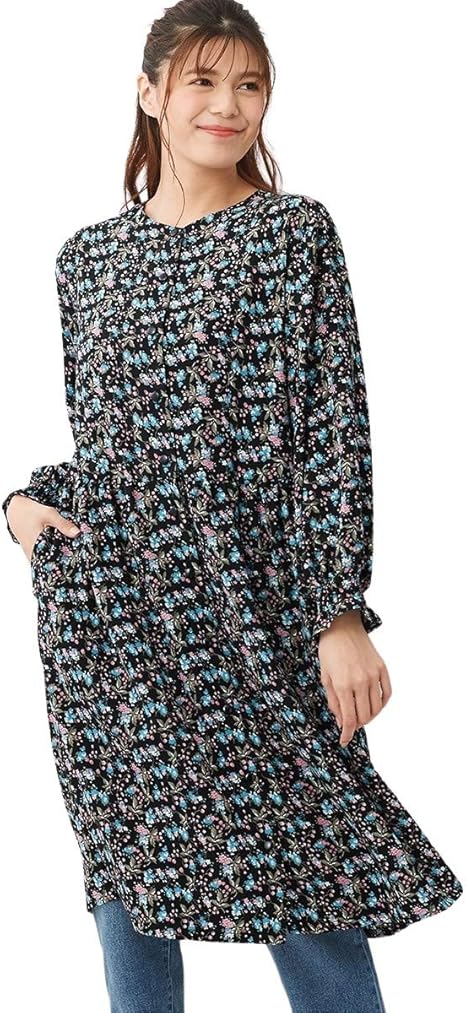 Amazon ワンピース Nissen ニッセン 大きいサイズ キャンディスリーブゆったりシルエットワンピース ワンピース チュニック 通販