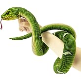YOHAKI Snake Plush Toy, 52'' Single Head Snake Finger Puppet Green | YOHAKI Stuffed Snake Plush